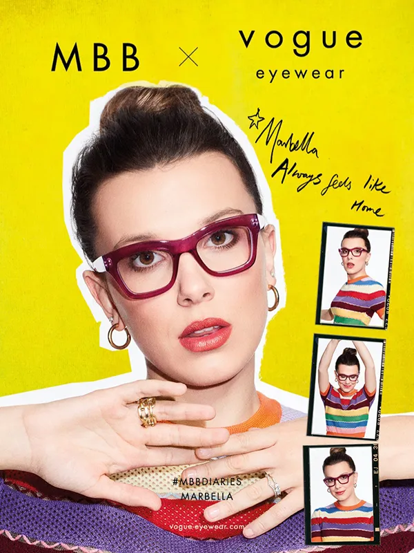 Stranger Things na Vízia: conheça a coleção de óculos da Millie Bobby Brown em parceria com a Vogue Eyewear